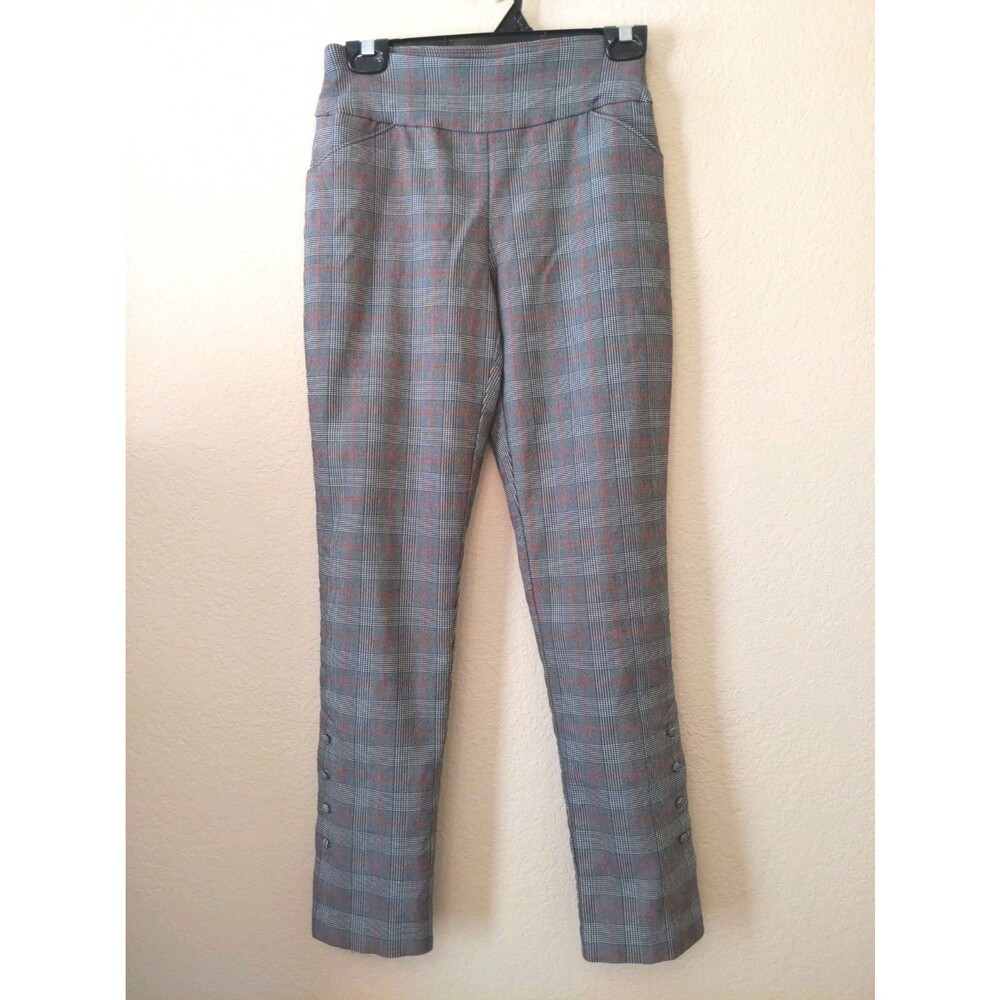 Versona Black Plaid Dress Pants Stretchy Size 2